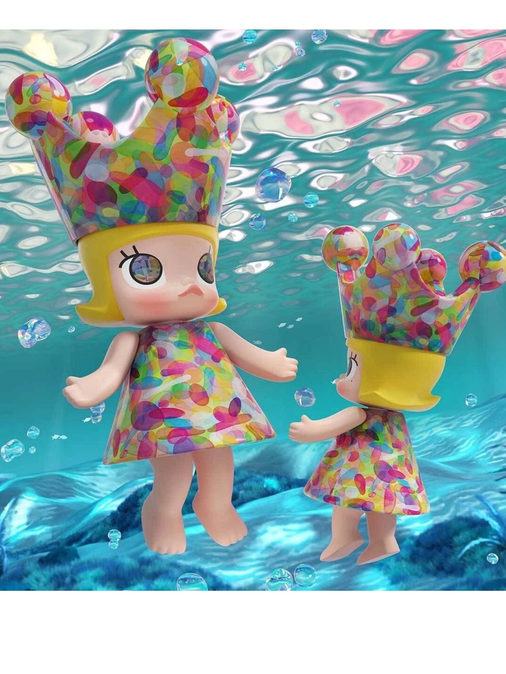 400% “Bubbles “Mega Royal Molly Figure by  Popmart - Multicolor. Sealed.